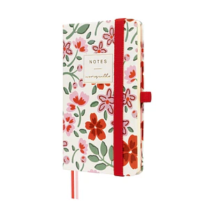 Finocam Moniquilla Cuaderno de Tapa Dura - 72 Hojas - 90x150mm - Papel Crema de 80g/m2 - Liso - Bolsillo Interior - Cierre con Goma - Hojas Microperfo