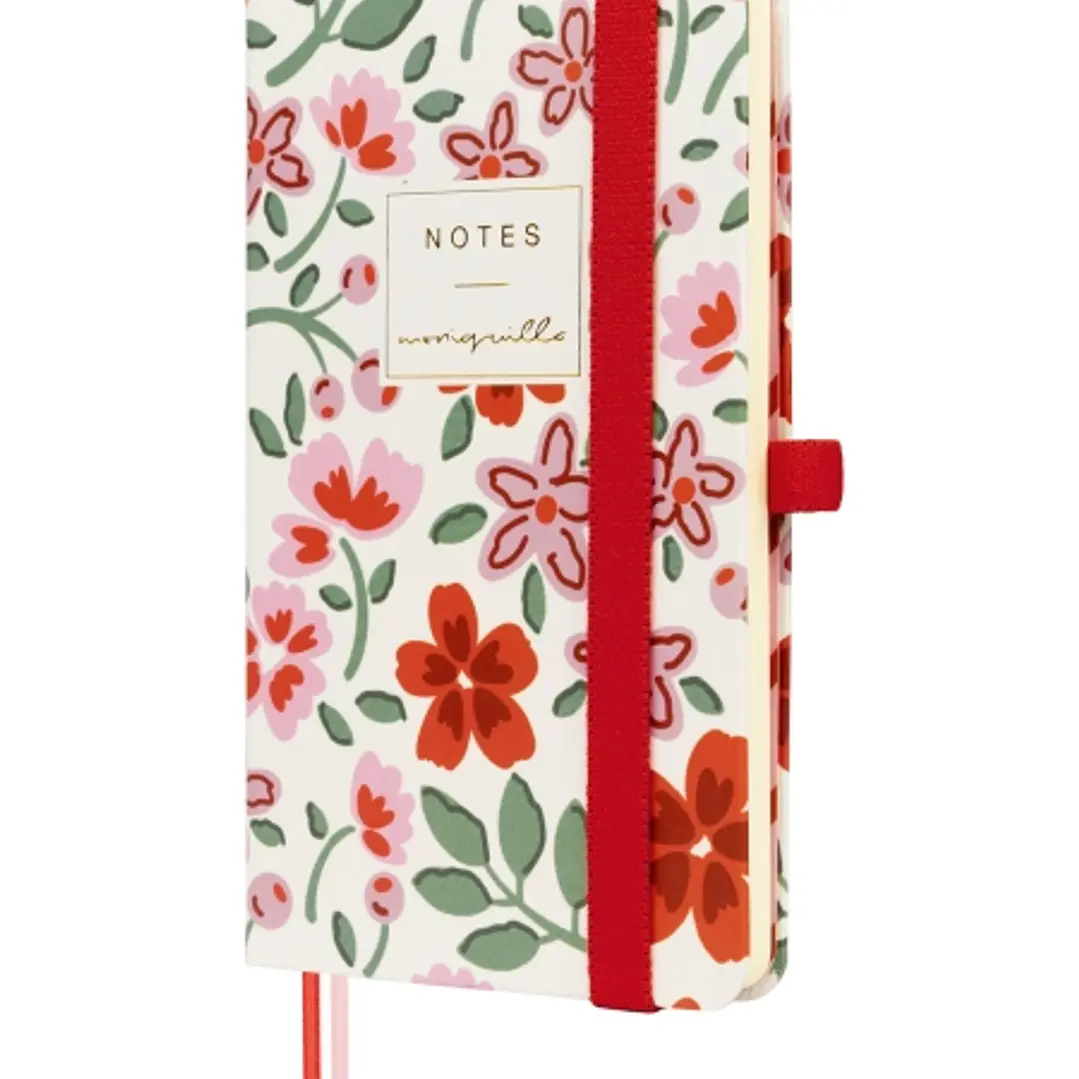 Finocam Moniquilla Cuaderno de Tapa Dura - 72 Hojas - 90x150mm - Papel Crema de 80g/m2 - Liso - Bolsillo Interior - Cierre con Goma - Hojas Microperfo 1