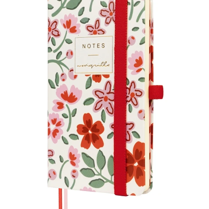 Finocam Moniquilla Cuaderno de Tapa Dura - 72 Hojas - 90x150mm - Papel Crema de 80g/m2 - Liso - Bolsillo Interior - Cierre con Goma - Hojas Microperfo 1