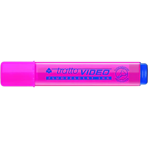 Tratto Video Marcador Fluorescente - Punta Biselada - Tinta Base de Agua - Secado Rapido - Color Rosa Fluorescente