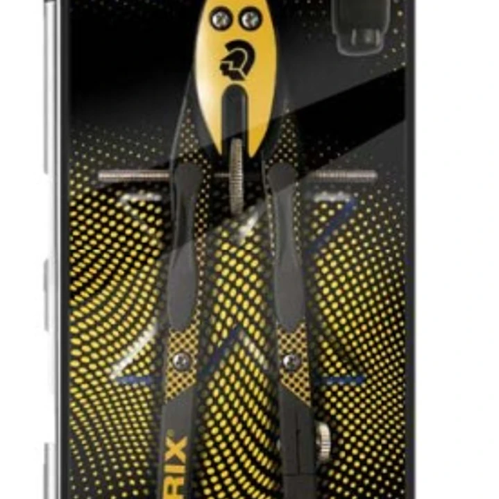 Staedtler Norix 555 Compas Metalico Escolar de Precision - Mecanismo Pulsador y Ajuste por Rueda Central - Color Amarillo/Negro 1