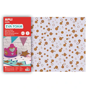 Apli Goma Eva Impresa Purpurina Circulos 600x400 - 3 Hojas Brillantes y Resistentes