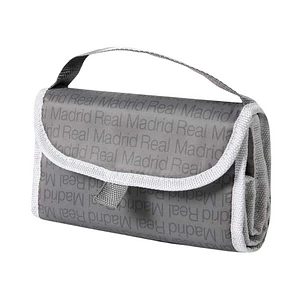 Safta Real Madrid Bolsa Isotermica Porta Alimentos - Plegable - Solapa con Velcro - Asa de Mano - 18.4x25.4x12.7cm - Color Gris