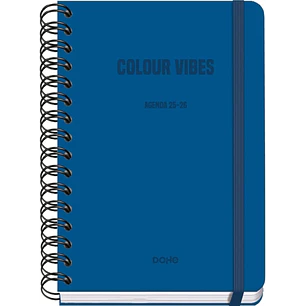 Dohe Colour Vibes Agenda Escolar 25/26 Espiral Wireo A5 - Semana Vista - Papel 80g/m2 - 4 Hojas de Pegatinas - Cubierta de Carton Plastificado - Cier