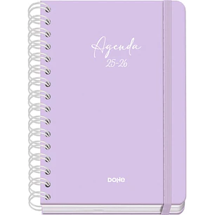 Dohe Serenity Agenda Escolar 25/26 Espiral Wireo A5 - Semana Vista - Papel 80g/m2 - 4 Hojas de Pegatinas - Cubierta de Carton Plastificado - Cierre c