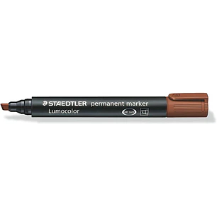 Staedtler Lumocolor 350 Rotulador Permanente - Punta Biselada 2-5mm aprox. - Tinta Base de Alcohol - Secado Rapido - Color Marron