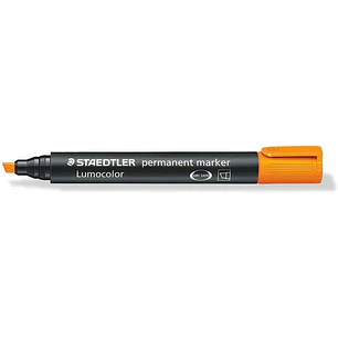 Staedtler Lumocolor 350 Rotulador Permanente - Punta Biselada 2-5mm aprox. - Tinta Base de Alcohol - Secado Rapido - Color Naranja