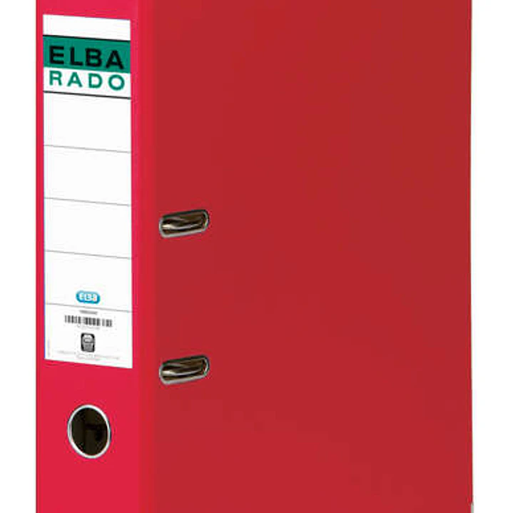 Elba Chic Archivador Tamaño A4 - Lomo de 80mm - Con Palanca y Rado - Forrado Exterior PVC - Color Rojo 1