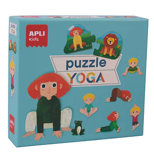 Apli Puzle Duo Yoga - 24 Piezas para Formar 12 Posturas de Yoga - Piezas Resistentes y Faciles de Manejar - Desarrolla Habilidades y Mejora la Autoest