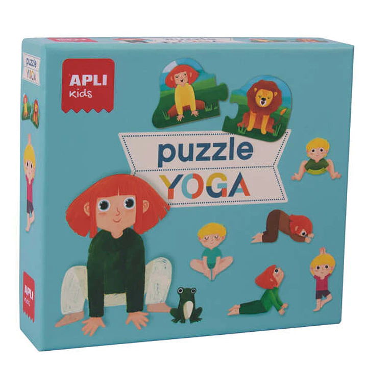 Apli Puzle Duo Yoga - 24 Piezas para Formar 12 Posturas de Yoga - Piezas Resistentes y Faciles de Manejar - Desarrolla Habilidades y Mejora la Autoest 1
