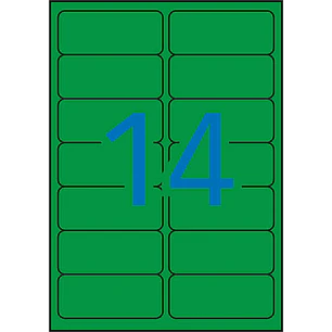 Apli Etiquetas Verdes Permanentes 99.1 x 38.1mm 20 Hojas