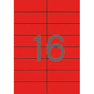 Apli Etiquetas Rojas Permanentes 105.0 x 37.0mm 20 Hojas