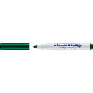 Edding 661 Rotulador para Pizarra Blanca - Punta Redonda - Trazo entre 1 y 2 mm. - Tinta Pigmentada - Borrable en Seco - Color Verde