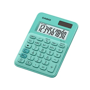 Casio MS-7UC Calculadora de Escritorio 10 Digitos - Tecla Doble Cero - Marcadores de Coma de 3 Digitos - Pulsacion de Teclas Simultanea - Alimentacion