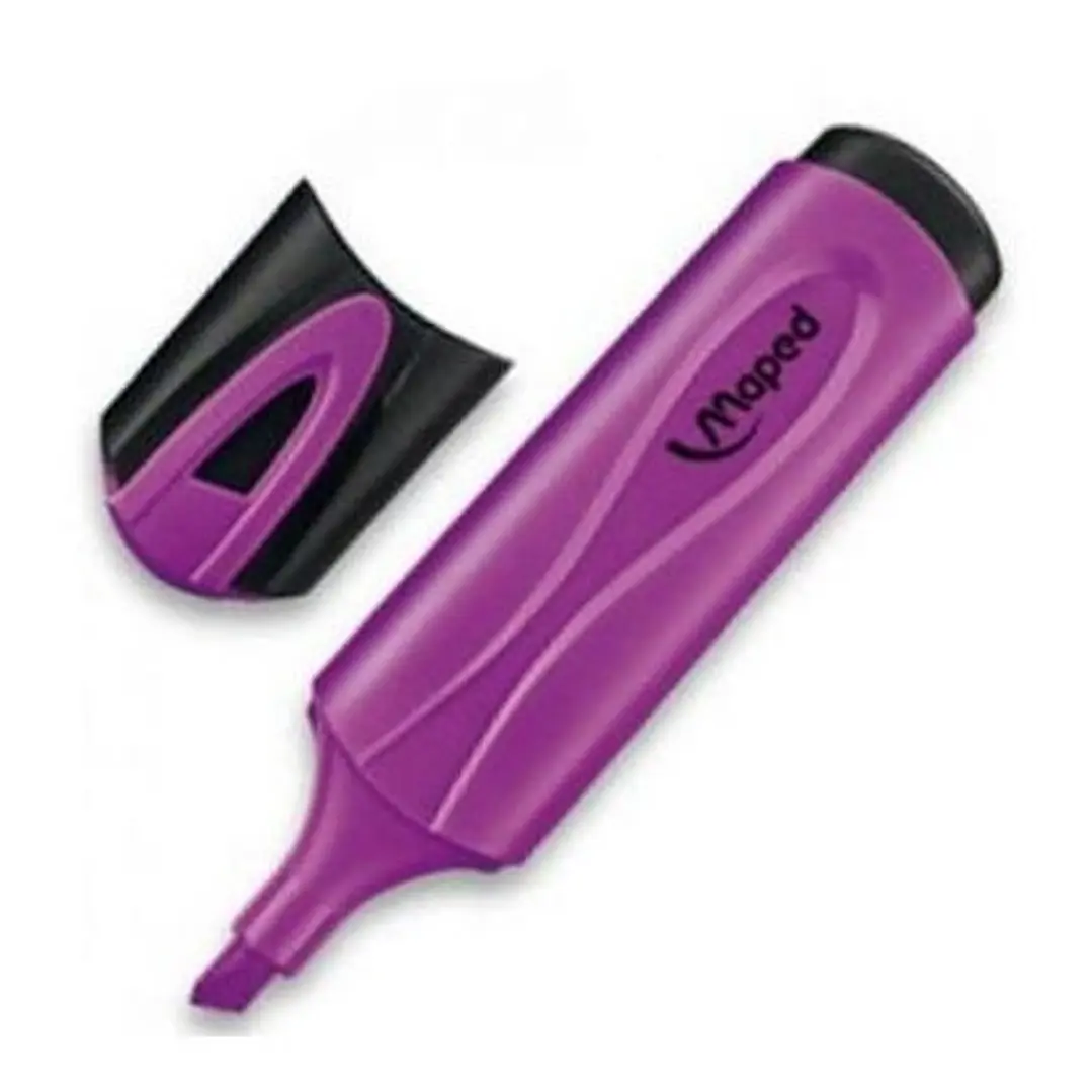 Maped Peps Classic Marcador Fluorescente - Punta Biselada - Trazo de 1 a 5mm - Ideal para Subrayar y Resaltar - Color Violeta 1