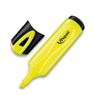Maped Peps Classic Marcador Fluorescente - Punta Biselada - Trazo de 1 a 5mm - Ideal para Subrayar y Resaltar - Color Amarillo