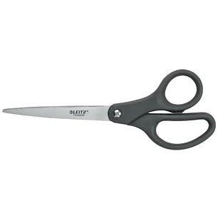Leitz Tijeras de Acero Inoxidable 20.5cm - Revestimiento de Titanio - Agarre Ergonomico - Color Gris
