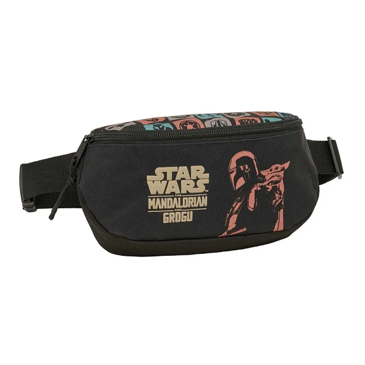 Safta Mandalorian and Grogu Bolsa de Cintura - Cremallera - Cintas Ajustables - Cierre de PVC - 23x14x9cm - Color Negro 1