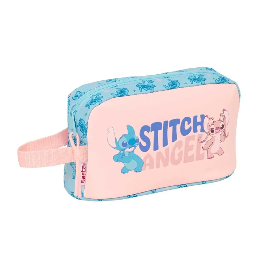 Safta Stitch Ohana Portadesayunos Termico de 1.7L - Interior Forrado en Aluminio - 215x65x120mm - Color Rosa Pastel 1