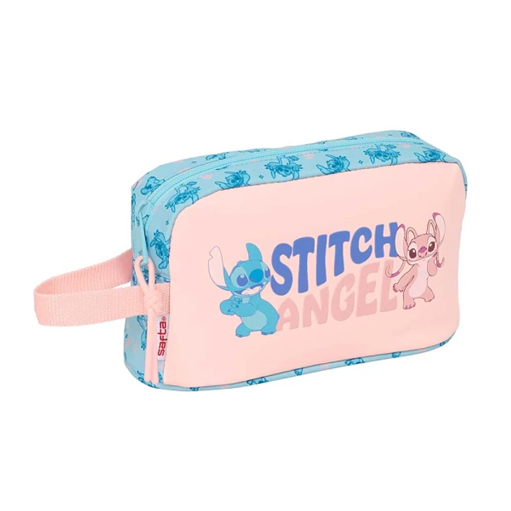 Safta Stitch Ohana Portadesayunos Termico de 1.7L - Interior Forrado en Aluminio - 215x65x120mm - Color Rosa Pastel 1