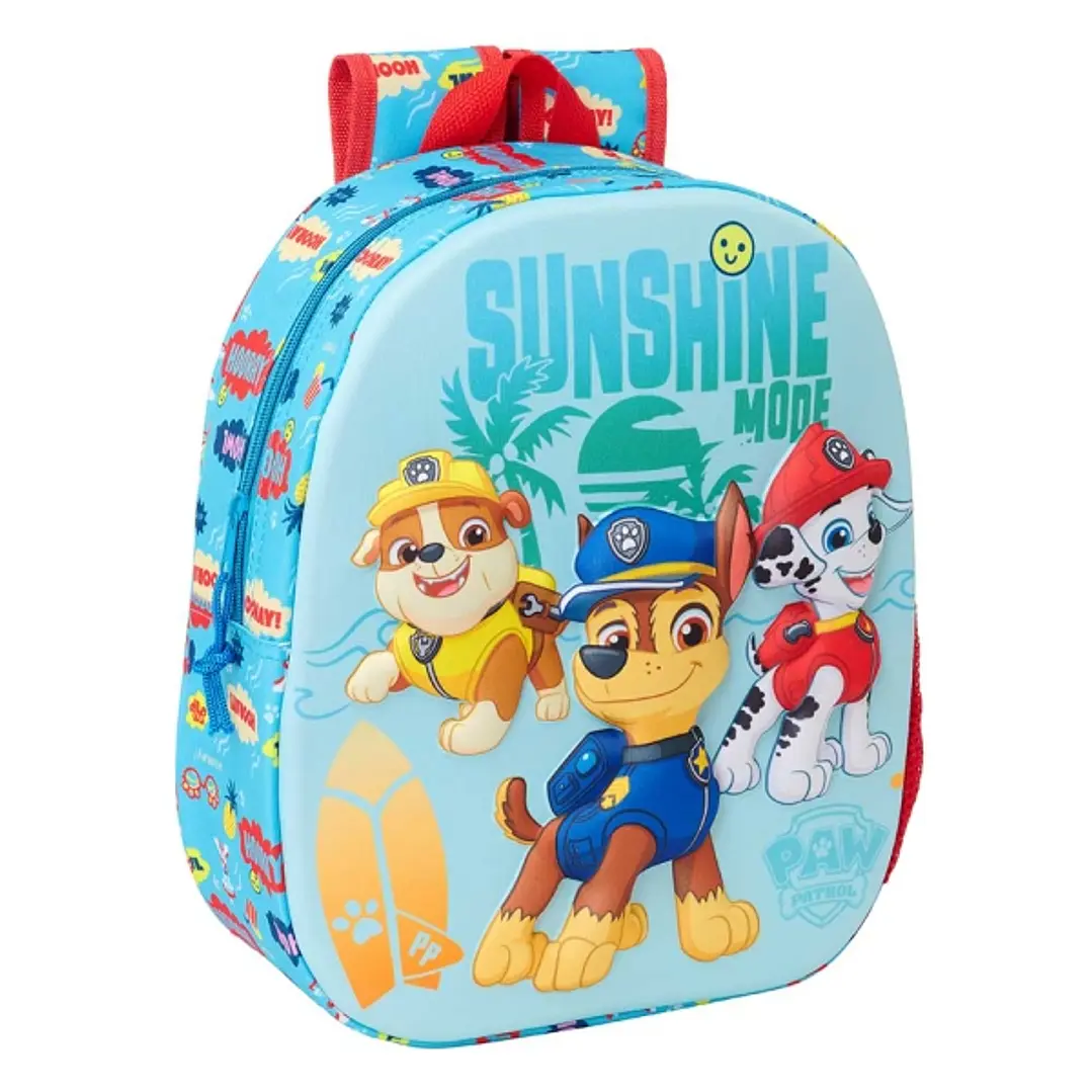 Safta Patrulla Canina Mochila 3D de 8.64L - Portabotellas - Tarjeta de Identificacion Personal - Hombreras Acolchadas - 27x33x10cm - Color Rojo y Azul 1