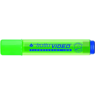 Tratto Video Marcador Fluorescente - Punta Biselada - Tinta Base de Agua - Secado Rapido - Color Verde Fluorescente