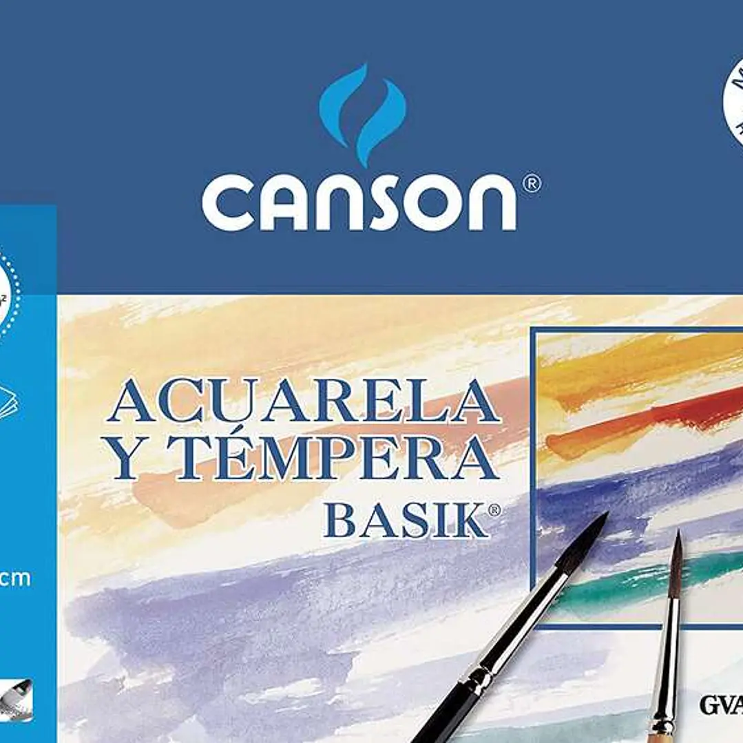 Canson Acuarela Basik Minipack de 6 Hojas A3 - 29.7x42cm - 370g - Color Blanco 1