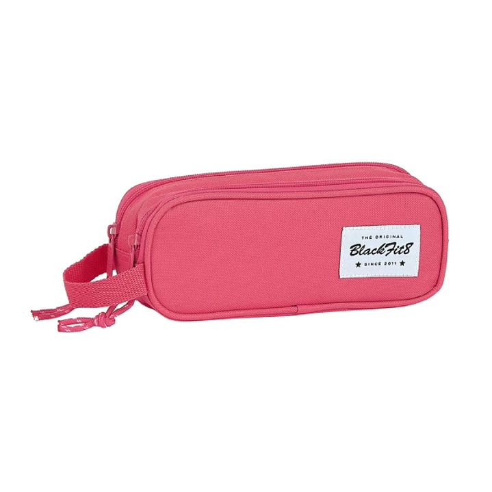 Safta Blackfit8 Fresa Portatodo - 2 Compartimentos con Cremalleras - Asa Lateral - 1L - 210x60x80mm - Color Rosa 1