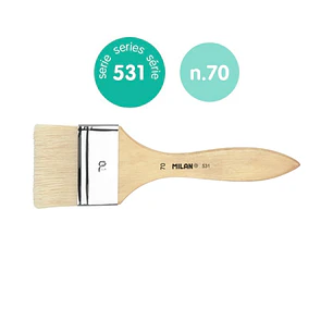 Milan 531 Paletina para Barnices y Oleo de 70mm - Cerda Natural - Mango Corto - Color Madera Claro