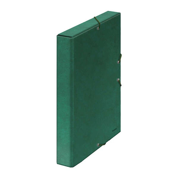 Dohe Caja para Proyectos Lomo 3cm - Carton Forrado con Papel Impreso y Plastificado - Cierre con Gomas - Color Verde 1