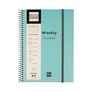 Finocam My Time Agenda sin Fechar - Semana Vista Vertical - Formato E10 - 155x212mm - Tapas de Polipropileno - Papel de 80g/m2 - Espiral de Plastico -
