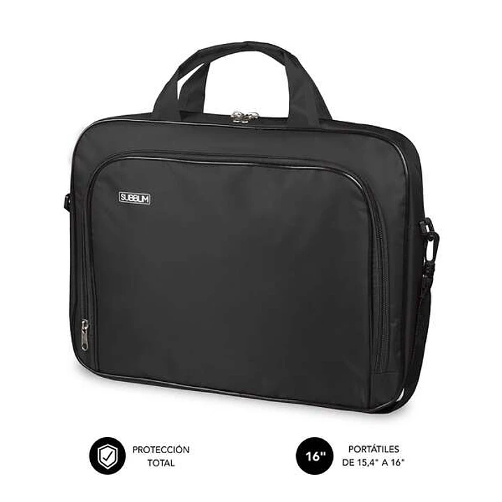 Subblim Maletin Oxford Resistente de Poliester - Interior Acolchado y Reforzado - Dos Compartimentos Separados - Bolsillo Exterior de Gran Capacidad - 1