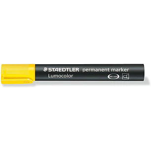 Staedtler Lumocolor 352 Rotulador Permanente - Punta Redonda - Trazo 2mm Aprox - Capuchon con Clip - Secado Rapido - Color Amarillo