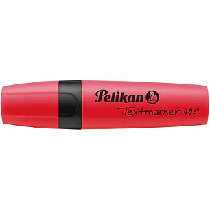 Pelikan Subrayador Textmarker 490 - Base de Agua - 3 Anchos de Trazo - Color Rojo Fluorescente
