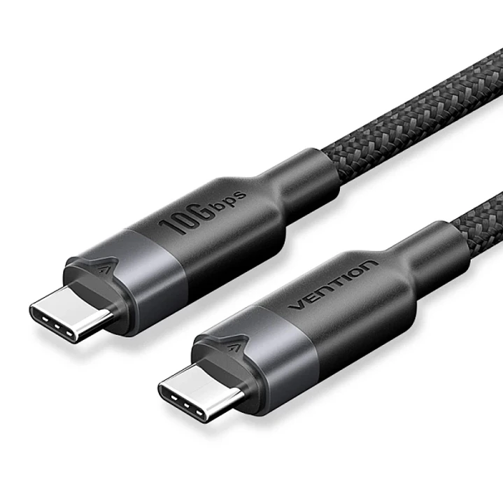 Vention Cable USB-C 3.2 - Potencia hasta 100W - Transmision 4K a 60 Hz - Longitud 1m - Recubrimiento de Nailon Trenzado - Velocidad hasta 10Gbps - Col 1