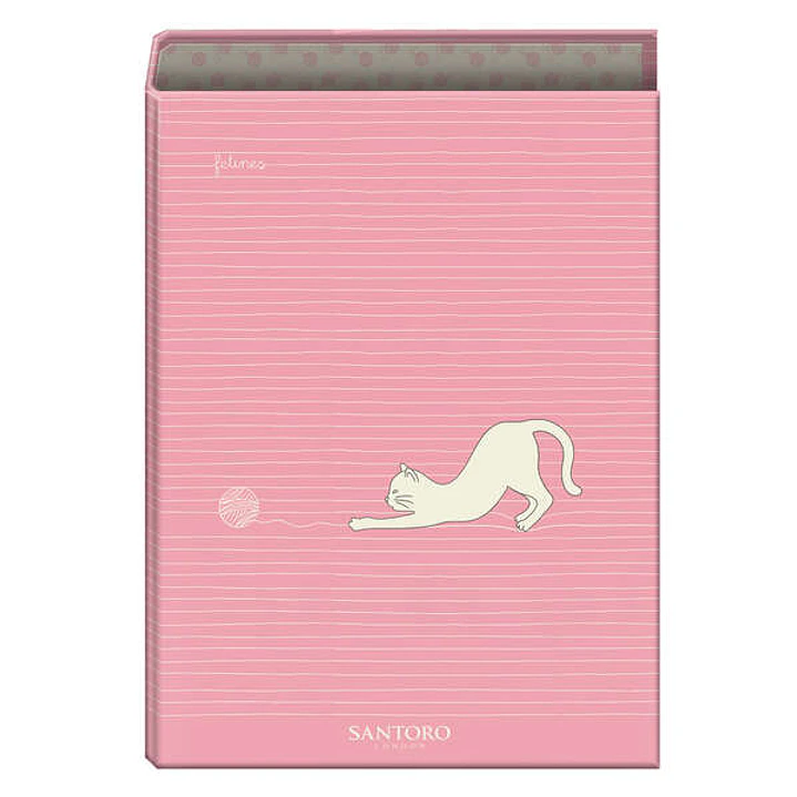 Dohe Santoro Felines Carpeta de 4 Anillas Formato Folio - Cubierta de Carton Forrado - Anillas Niqueladas de 40mm 1
