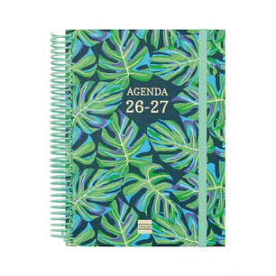 Finocam Diva Agenda Escolar 26/27 en Catalan - 1 Dia por Pagina - Formato 4º - 155x212mm - Tapas de Carton Forrado - Papel de 80g/m2 - Espiral - Esqui
