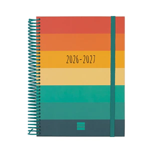 Finocam Diva Agenda Escolar 26/27 en Catalan - 1 Dia por Pagina - Formato 4º - 155x212mm - Tapas de Carton Forrado - Papel de 80g/m2 - Espiral - Esqui
