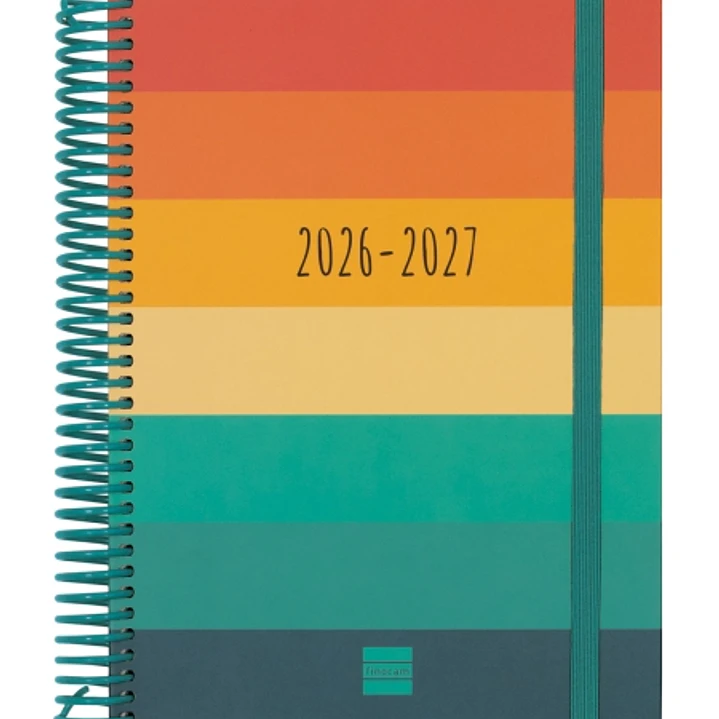 Finocam Diva Agenda Escolar 26/27 en Catalan - 1 Dia por Pagina - Formato 4º - 155x212mm - Tapas de Carton Forrado - Papel de 80g/m2 - Espiral - Esqui 1