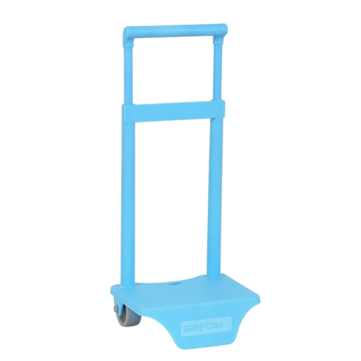 Safta Carro Portamochilas - Sujecion Universal - Material Polipropileno Resistente - Ruedas de PVC - 18x16x35cm - Color Azul Claro 1