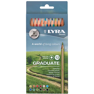 Lyra Graduate Pack de 12 Lapices de Colores - Hexagonal - Color Negro