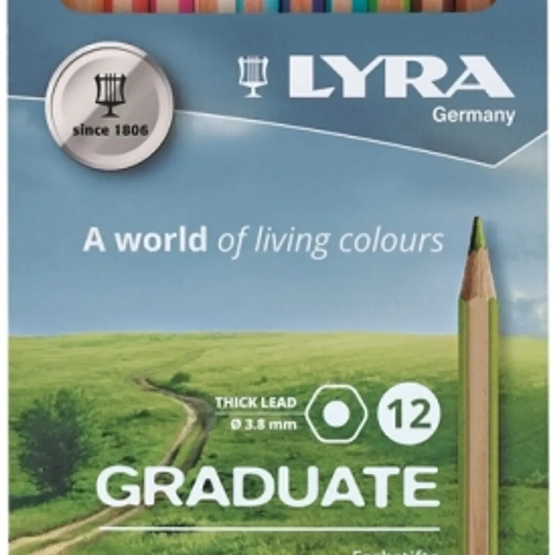 Lyra Graduate Pack de 12 Lapices de Colores - Hexagonal - Color Negro 1