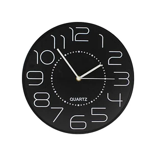 Bismark Reloj Oficina Numeros Blancos sin Cristal - Manecillas de Aluminio - Color Negro