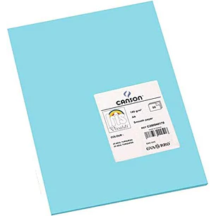 Canson Guarro Pack de 50 Cartulinas Iris A4 de 185g - 21x29.7cm - Color Azul Turquesa