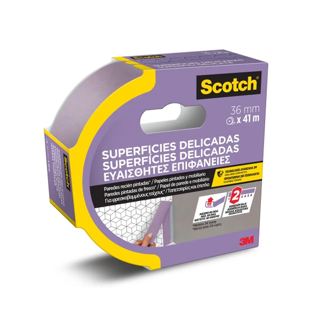 Scotch Cinta de Enmascarar para Superficies Delicadas - 36mm x 41m - 100% PEFC - Color Morado 1