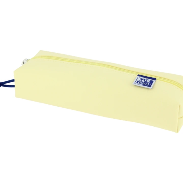 Oxford Live & Go Estuche Rectangular Mediano - Material Acolchado - Goma Elastica para unirlo al Cuaderno - Color Amarillo 1
