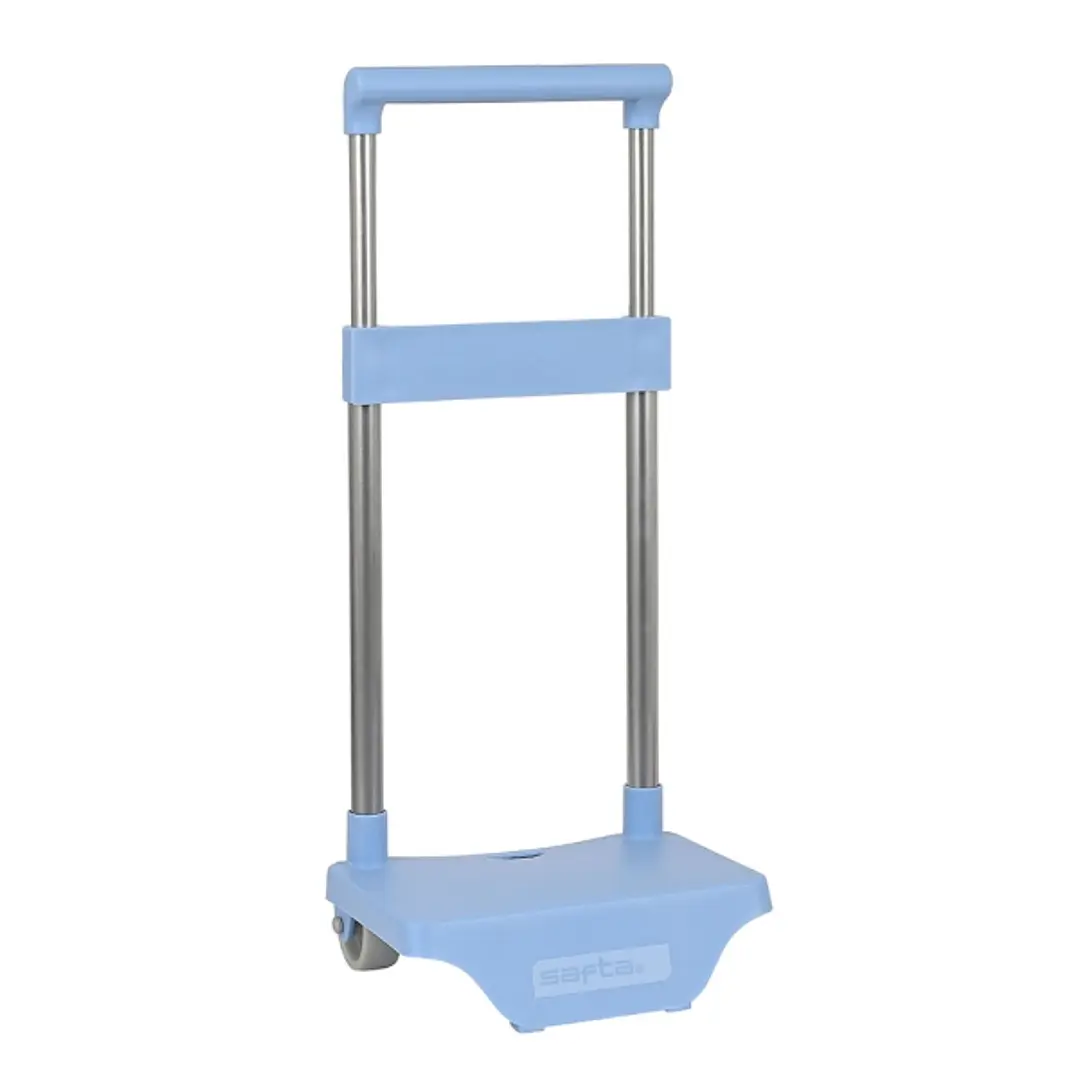 Safta Carro Portamochilas - Sujecion Universal - Asa Superior - Estructura en Acero Pintado - Ruedas de PVC Suaves - Medidas Plegado y Abierto - 26x10 1
