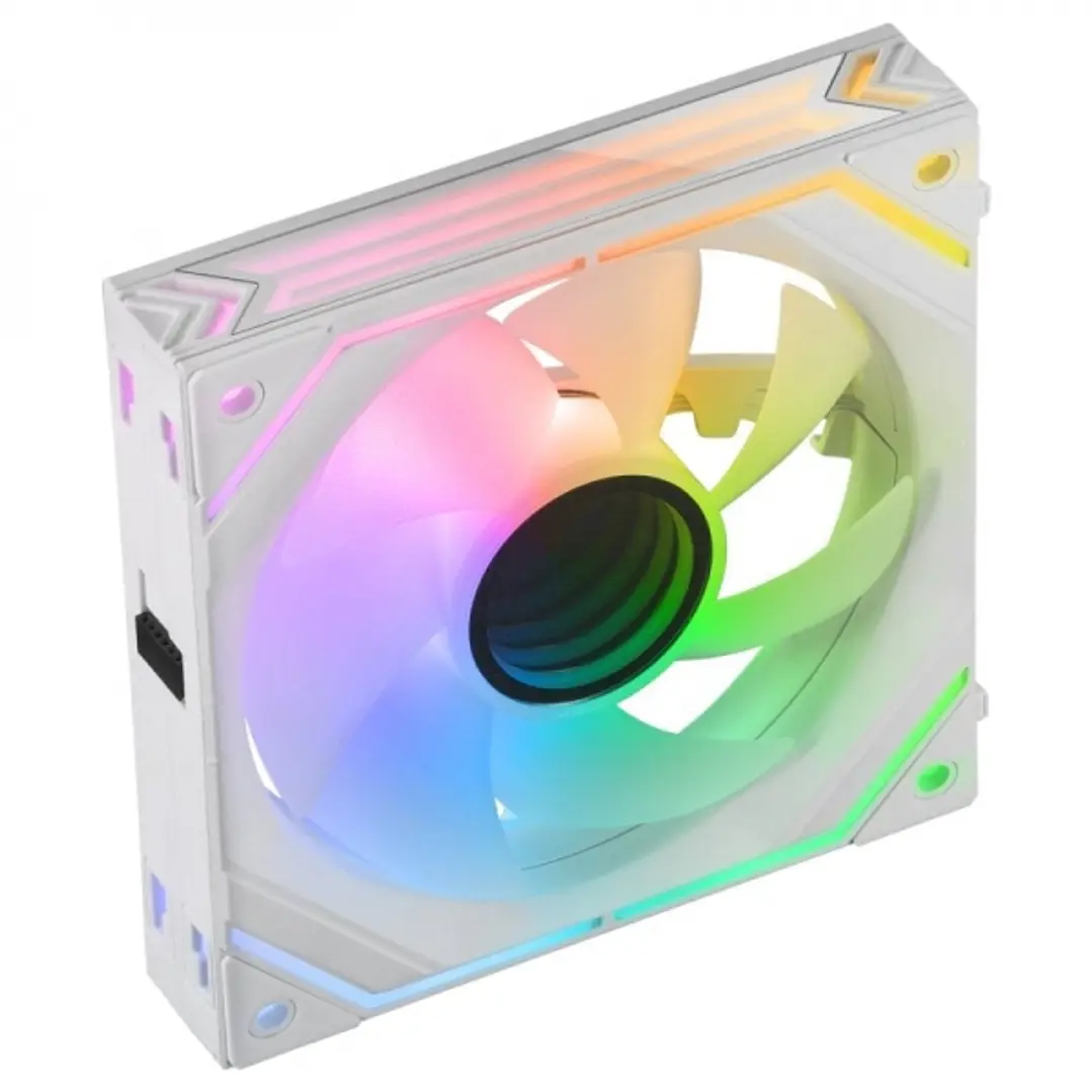 Mars Gaming MF-LINKFINITY Ventilador Modular PWM - Iluminacion Infinity Mirror 360° - Conexion Modular LINKFINITY - Control ARGB Dinamico - Color Blan 1