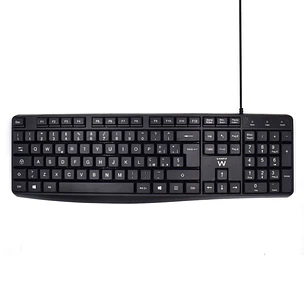 Ewent Teclado con Cable USB - Disposicion Italiana QWERTY IT - Cable de 1.35m - Teclas de Bajo Perfil y Silenciosas - Color Negro