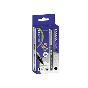Bismark Boligrafo Tinta Liquida Punta Aguja - Escritura Suave - Alta Precision - Color Negro